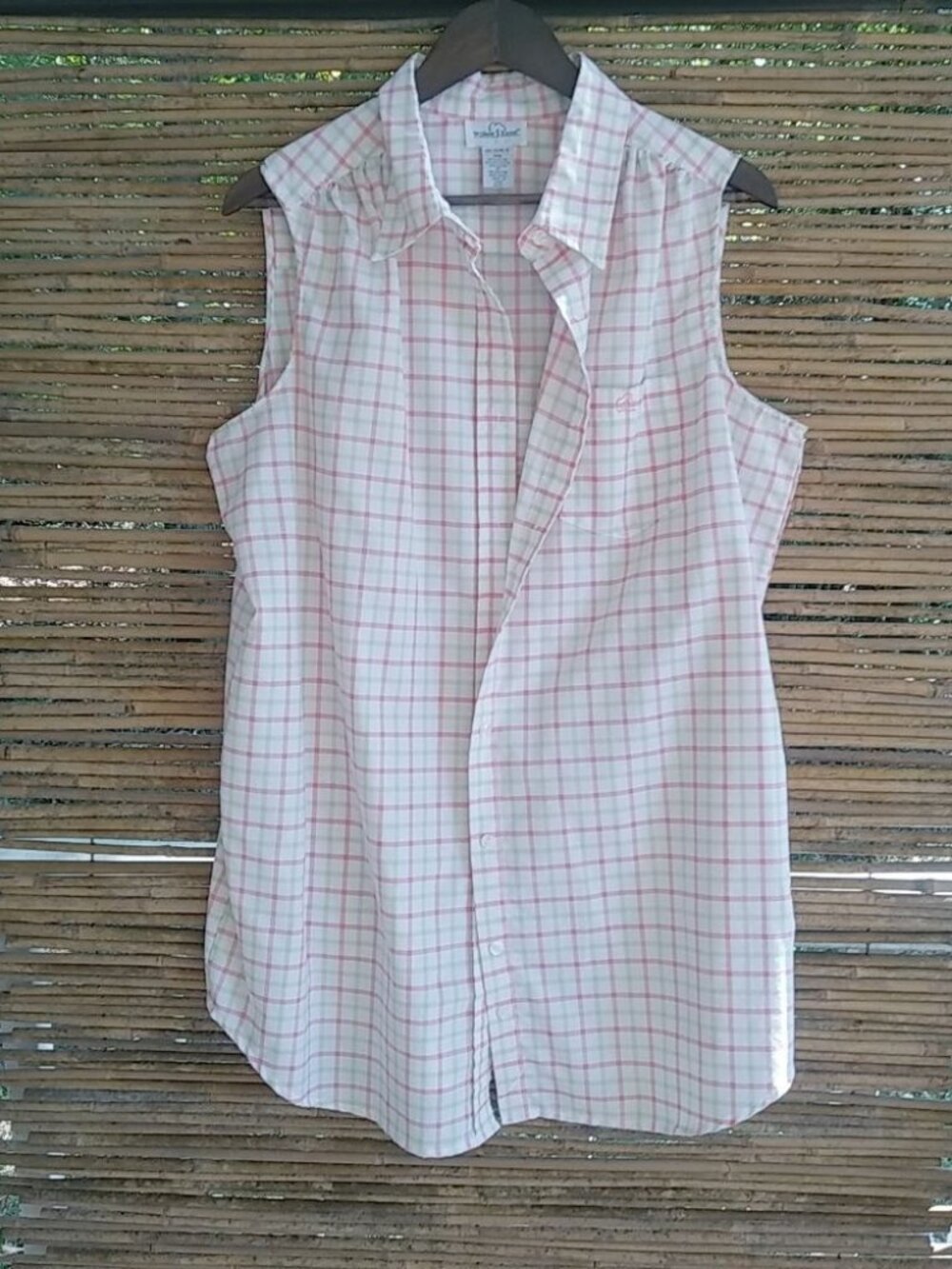 Willow Lane 20W Western Cowgirl Style Coral Lime Plaid Tunic Top Plus